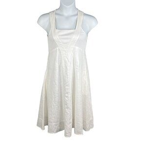 NWT Chelsea & Theodore Womens S Linen Babydoll Dress Sleeveless Pockets Beachy